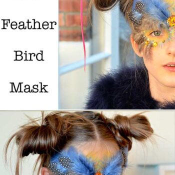 Tutorial On How To Make This Beautiful DIY No-Sew Feather Bird Mask